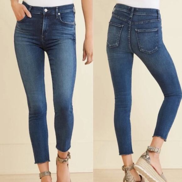 AGOLDE Sophie Crop Jeans Size 30 Claremont Blue Stretch Denim - Picture 7 of 15